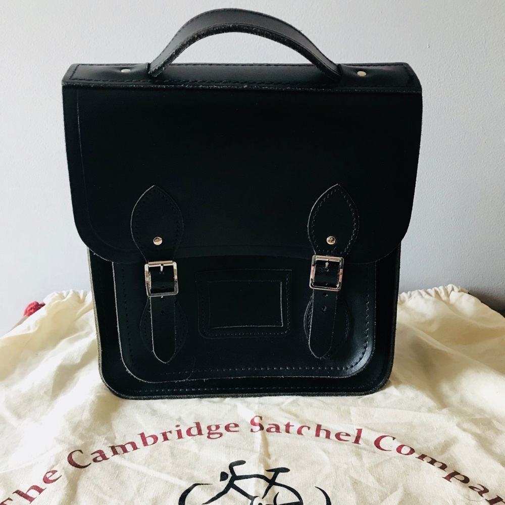 Black leather Cambridge Satchel backpack